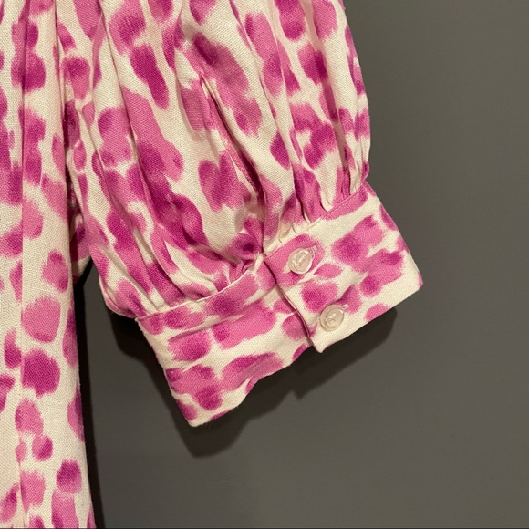 Who What Wear Linen Blend Leopard Midi Dress Size Small - Picture 12 of 13